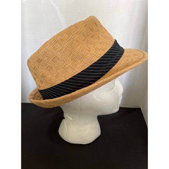Lady Love Woven Fedora Style Straw Hat, Beach Hat Black Band Cloth Inside - Picture 12 of 13